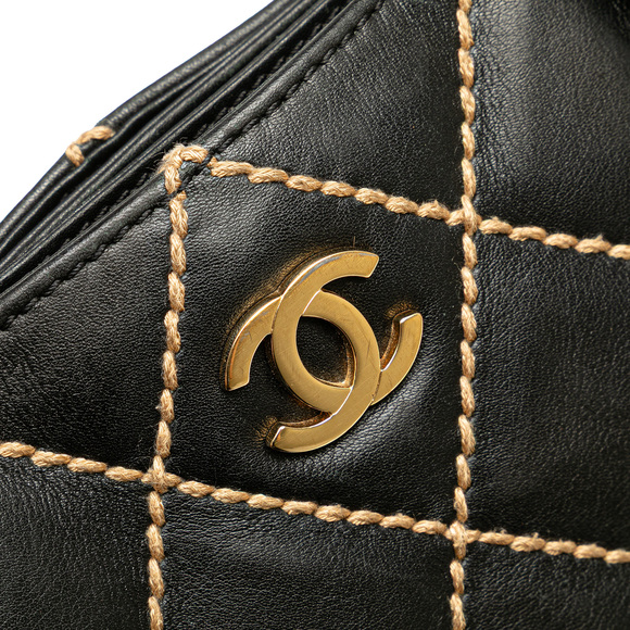 Pre-Loved Chanel Small CC Quilted Calfskin Wild Stitch Tote - Picture 10 of 11